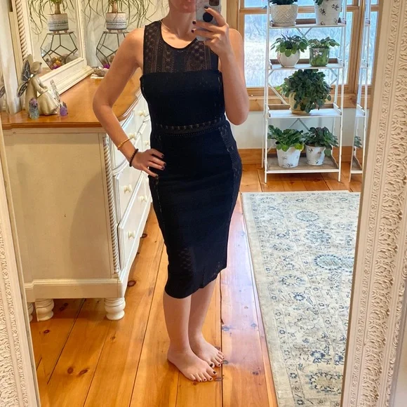 BCBG | Dresses | Bcbg Black Fitted Lace Dress | Poshmark